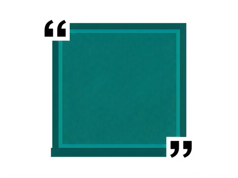 Teal square quote box frame for text and social media graphic design template