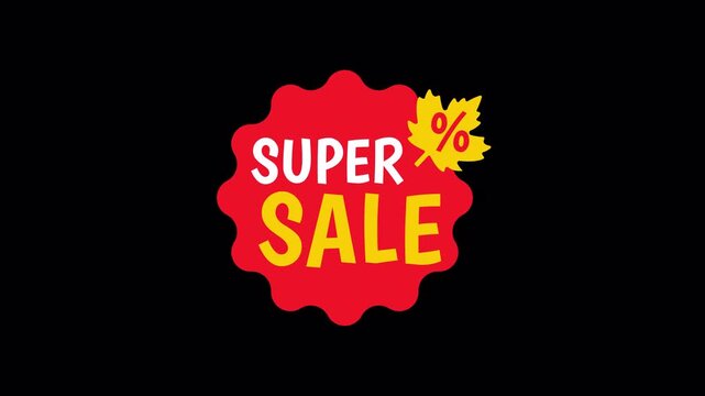 autumn super sale stickers animation alpha channel video footage 