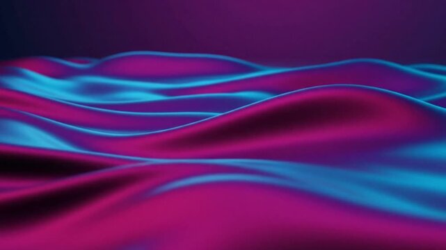 Abstract Waves of Smooth Purple and Blue Silk Create a Soft Flowing Surface Motion Background Loop.