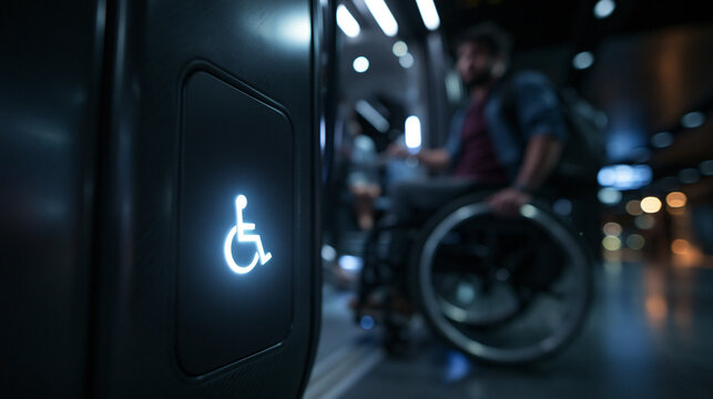 Wheelchair Accessibility Symbol on Public Transportation Vehicle