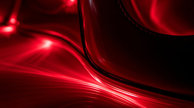 Red Abstract Luxury Background with Glowing Light Lines