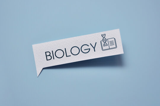 Biology Education Concept with Speech Bubble and Book Icon