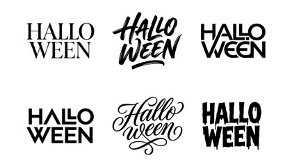 Fototapeta premium Halloween greeting cards with different typography designs