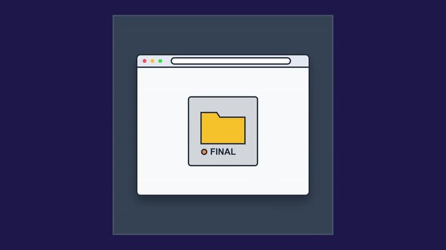 Browser Window with Yellow Folder Icon Labeled Final - Flat Design Illustration for File Management and Project Completion Concept