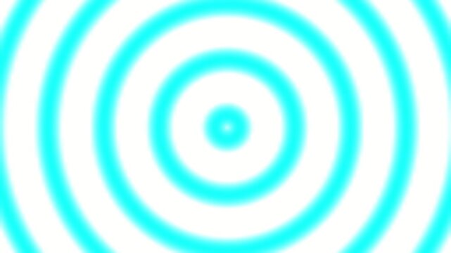 Abstract Cyan Concentric Circles Expanding Hypnotic Optical Tunnel Loop Motion Graphics Animated White Background Video