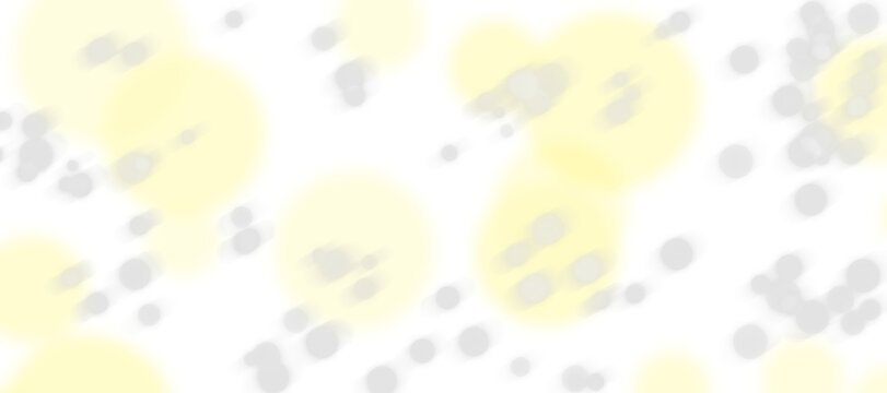 Abstract background with yellow bokeh circles and grey dots, festive light texture, soft blurred lights, holiday wallpaper design isolated on transparent background