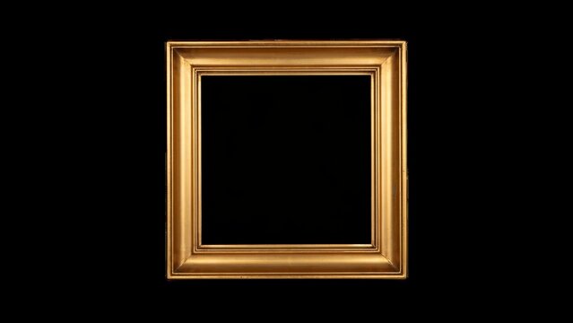 Luxury Golden Picture Frame On Black Background