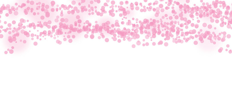 Soft pink cherry blossom petals falling isolated on white background. Romantic spring floral design element for wedding invitations, cards, and banners.