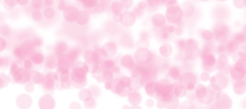 Abstract pink bokeh background with soft blurred circles of light, festive holiday texture for design, romantic wallpaper, dreamy valentine backdrop, isolated on white background