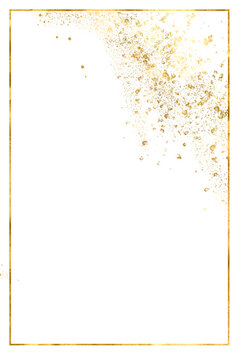 Luxury golden line frame  .Gold grunge frame for text. Luxury golden line art background PNG. Gold line art. Design illustration for decoration, wall decor, wallpaper, cover, banner, poster, card. 