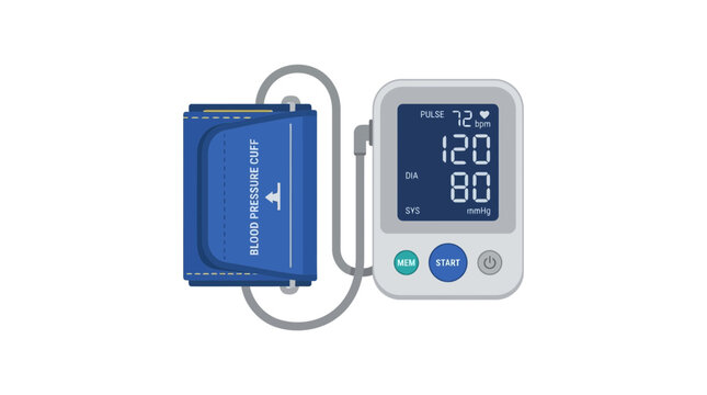 Digital Blood Pressure Monitor Isolated, Medical Device for Health Check