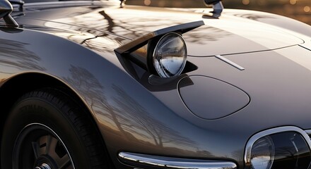Naklejka premium Vintage Car Front End Closeup.