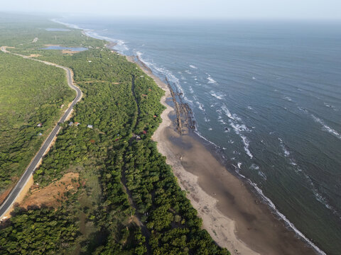 Highway road next to ocean coastline