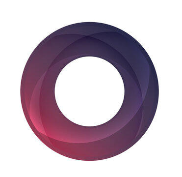 Abstract Purple Pink Gradient Circular Ring Logo with Smooth Layered Curves