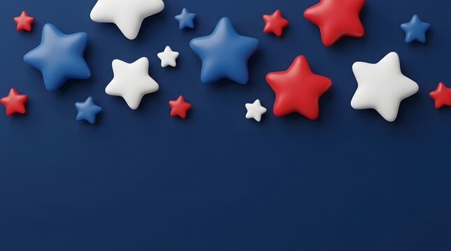 Red maple leaf on blue background, with white maple, leaf cutouts