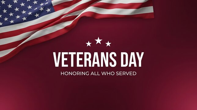 Red, white, and blue american flag for veterans day stars stripes