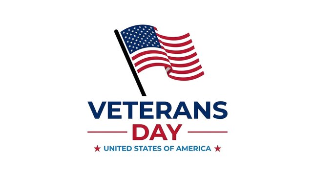 Red, white, and blue ribbon for veterans day usa stars