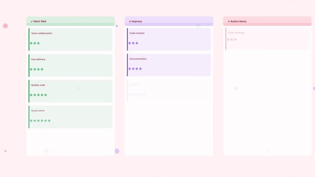 Rose Retrospective Review Done Learn Improve Flat Design Loop