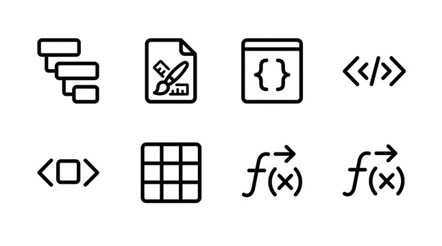 Web Development and Programming Line Icon Set