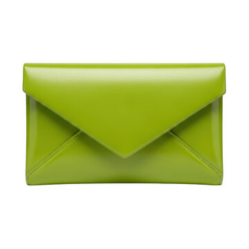 Lime green clamshell wallet with zipper closure
