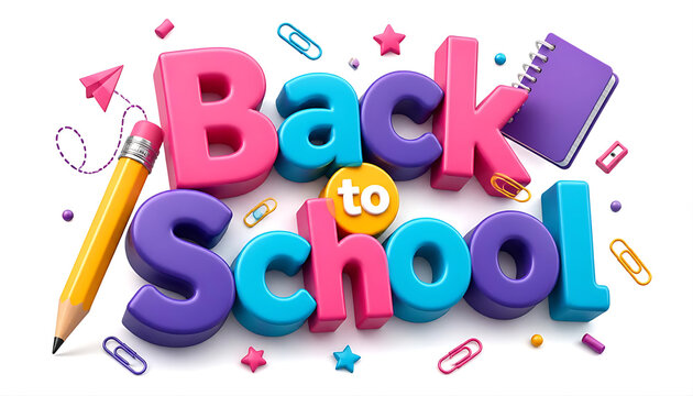 Back to School 3D Text Design