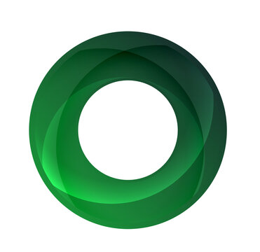 Abstract Green Gradient Circular Ring Logo with Smooth Layered Curves