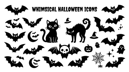 Fototapeta premium Collection of whimsical halloween icons