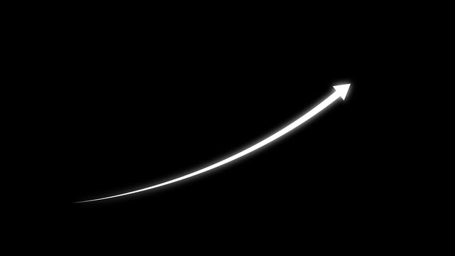 Classic film strip template with white exponential growth curve line on black background featuring retro cinema frame design vintage movie style presentation graphic vector 4k