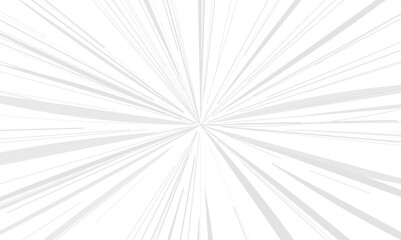 Anime speed lines background with white motion rays zooming from center for action manga effects on transparent checker backdrop. © MSTPINZIRA