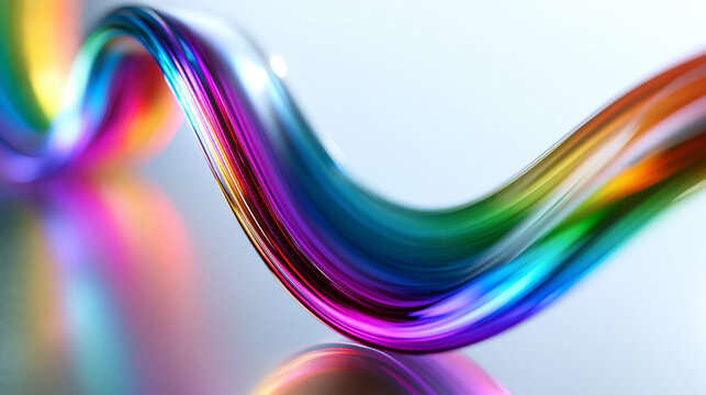 Abstract Colorful Glass Wave Dynamic Flow Background