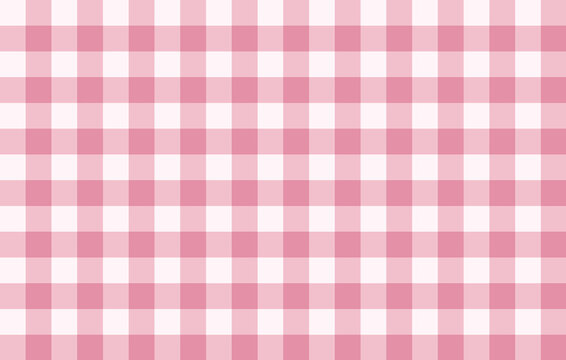 Rose pink gingham seamless pattern, blush pink checked plaid background, feminine grid texture for packaging, stationery