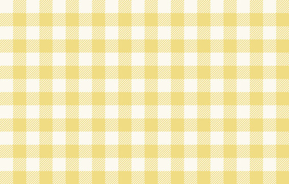 Cream yellow gingham seamless pattern, soft lemon checked plaid background, sunny grid texture for easter table linen and wrapping paper