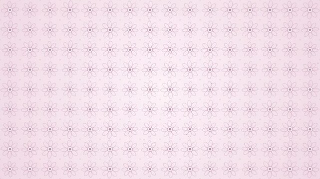 Soft pastel pink repeating floral pattern background with cute outline flowers in a seamless vintage wallpaper style