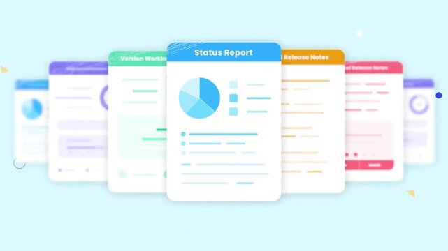 Documentation cards with status and release notes reports