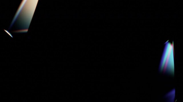 Abstract rotating glass crystals on a black background, 4k seamless loop 3d animation