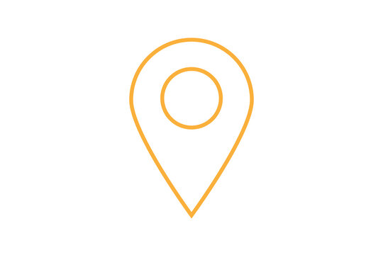 orange gps location pin on map icon png transparent background