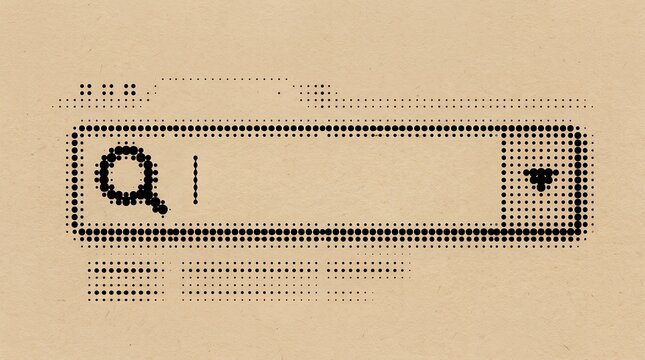 Search bar interface element with dot matrix texture for web and UI design mockups.