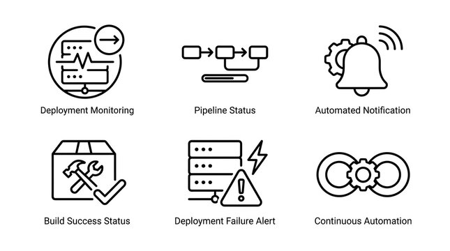 DevOps and CI CD Pipeline Automation Icon Set