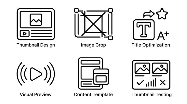 Video Content Creation and Social Media Marketing Icon Set