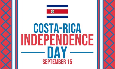 Obraz premium COSTA-RICA INDEPENDENCE DAY on September 15 concept background layout. Vector illustration template for greeting card, banner, or poster.
