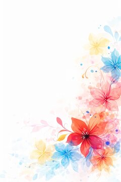 Detailed Floral Painting Presenting a Vibrant Garden-Inspired Corner Motif with Subtle Brushstrokes Balanced Colors and Graceful Natural Elements
