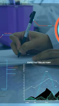Animation of data processing over doctor writing