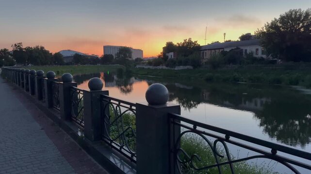 By the river at sunset
