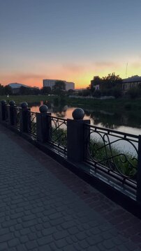sunset in the city