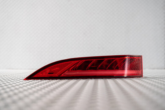 Red LED car tail light isolated on white background