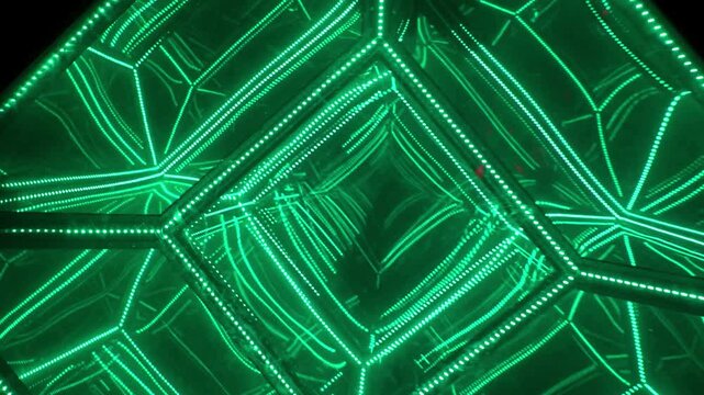 Deep red neon light tunnel abstract infinity shape effect geometric glowing perspective dark modern geometric glowing perspective dark modern