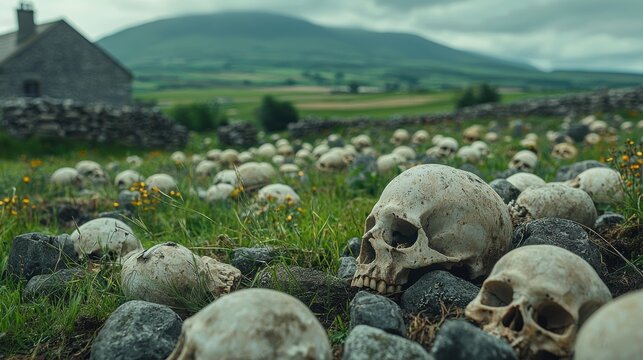 Monument honoring the 150th anniversary of a historic famine in Ireland