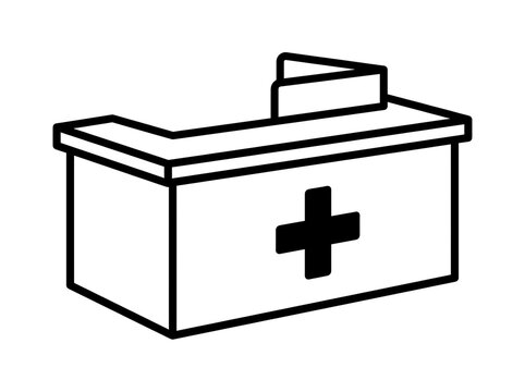 First aid kit icon with plus symbol