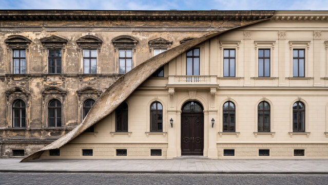 Heritage Property Restoration Concept Combining Classical Facade and Modern Intervention