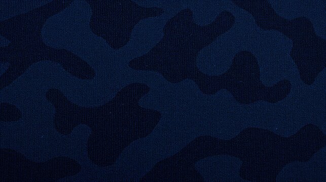 Deep blue abstract wave pattern on dark textured fabric with abstract background material backdrop artistic